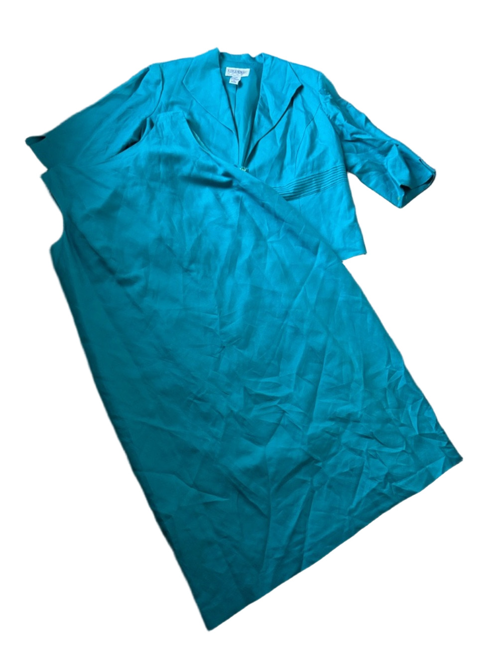 Jessica Howard Teal 2 Piece Blazer Dress Set SIZE 22 Career Formal Outfit